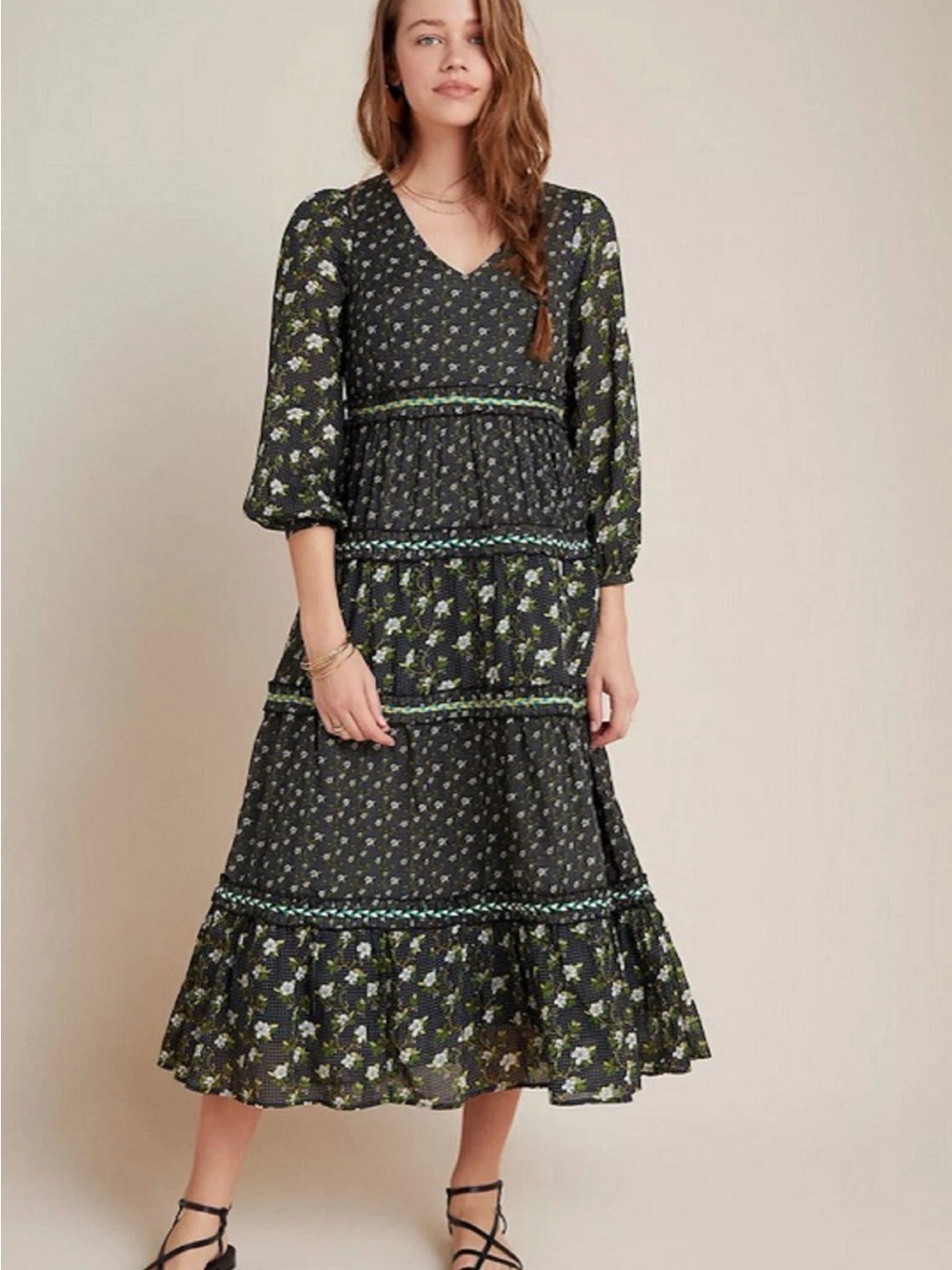 Anthropologie Karoline tiered dress